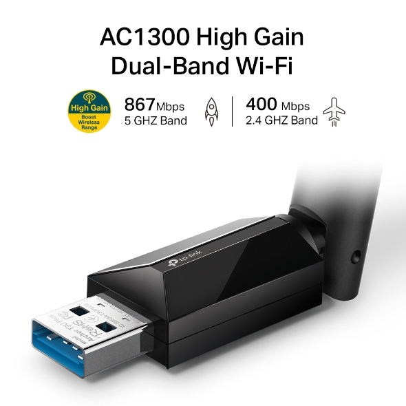 High Gain Wireless USB Adapter Archer T3U Plus